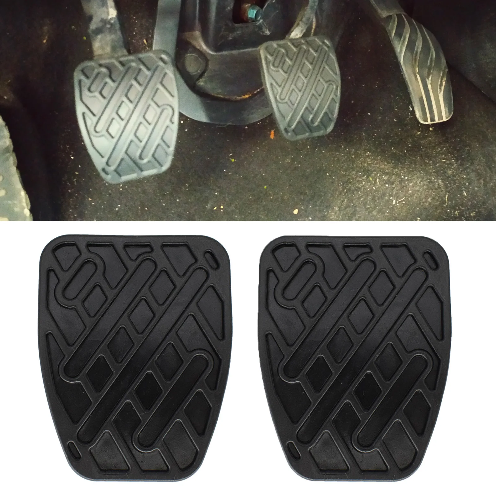 2Pcs Brake Clutch Foot Pedal Cover For Nissan X-Trail 2007-2013 Brake Clutch Pedal Pad Rubber Car-Styling Non-Slip Accessories