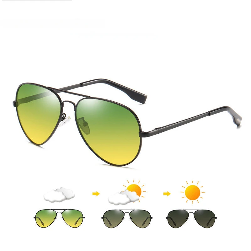 

Fashion Pilot Sunglasses For Men Polarized Photochromic Day Night Driving Glasses Women Chameleon Goggles Unisex Fishing glasses