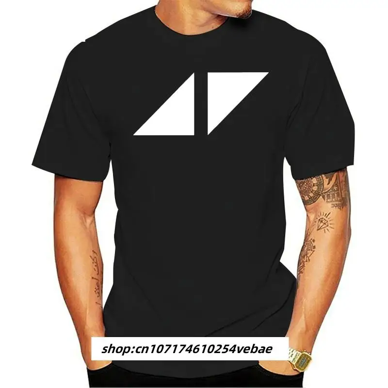 Логотип Avicii Kaus Barang Kaus Lucu Print Kaus Kebesaran Kaus Pantai Kaus Большие размеры 2XL 3XL