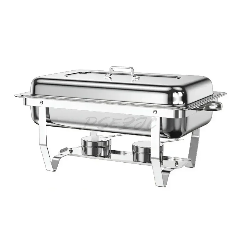 Silver Stainless Steel et Stove Alcohol Heating Hotel Restaurant Banquet Insulated Hot Pot Multi-purpose Serving Plate