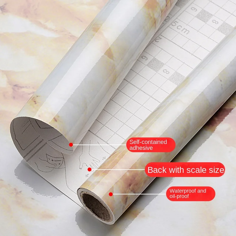 Kitchen Cabinets Oil-proof Marbre Self Adhesive Wallpaper Waterproof Moisture-proof Contact Paper Tegel Renovate Stickers Living