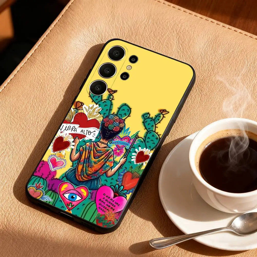 Frida Kahlo Black Soft Phone Case - Stylish and Protective Design