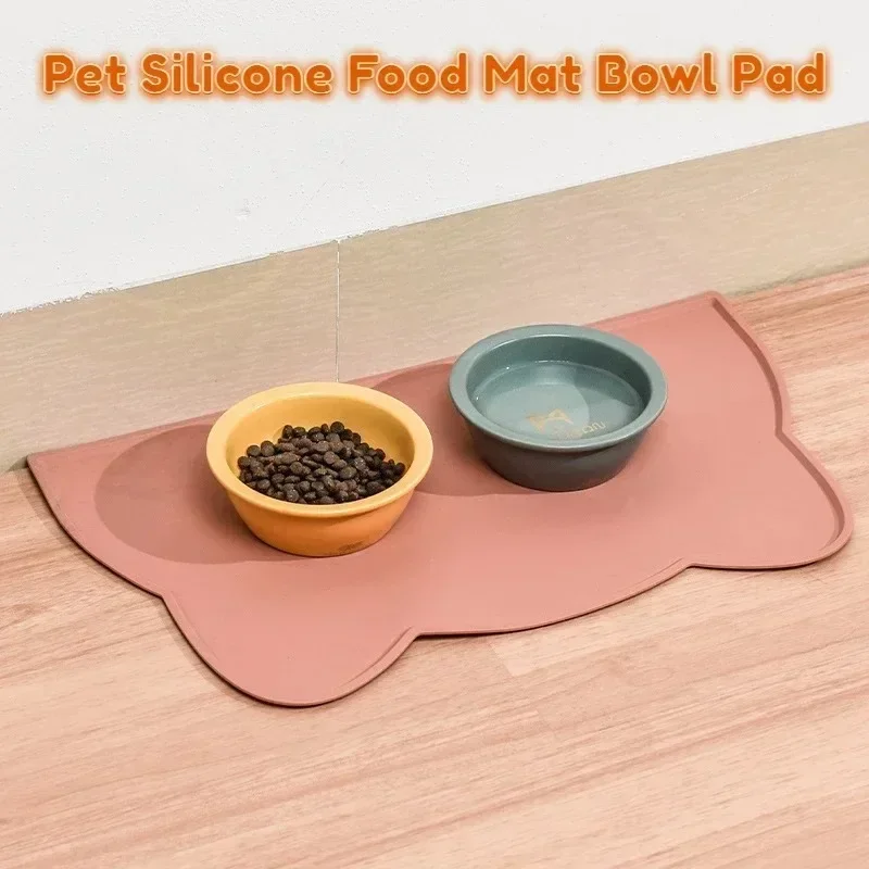 Non-Slip Pet Silicone Bowl Pad Food Mat Leak-Proof Feeding Mats Cushion for Cats Dogs Pet Cat Feeder Dog Bowl Accessories