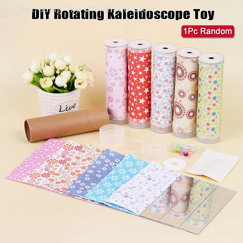 DIY Rotating Kaleidoscope Material Kit Kindergarten Scientific Experiment Teaching Tools DIY Toys For Children Gifts