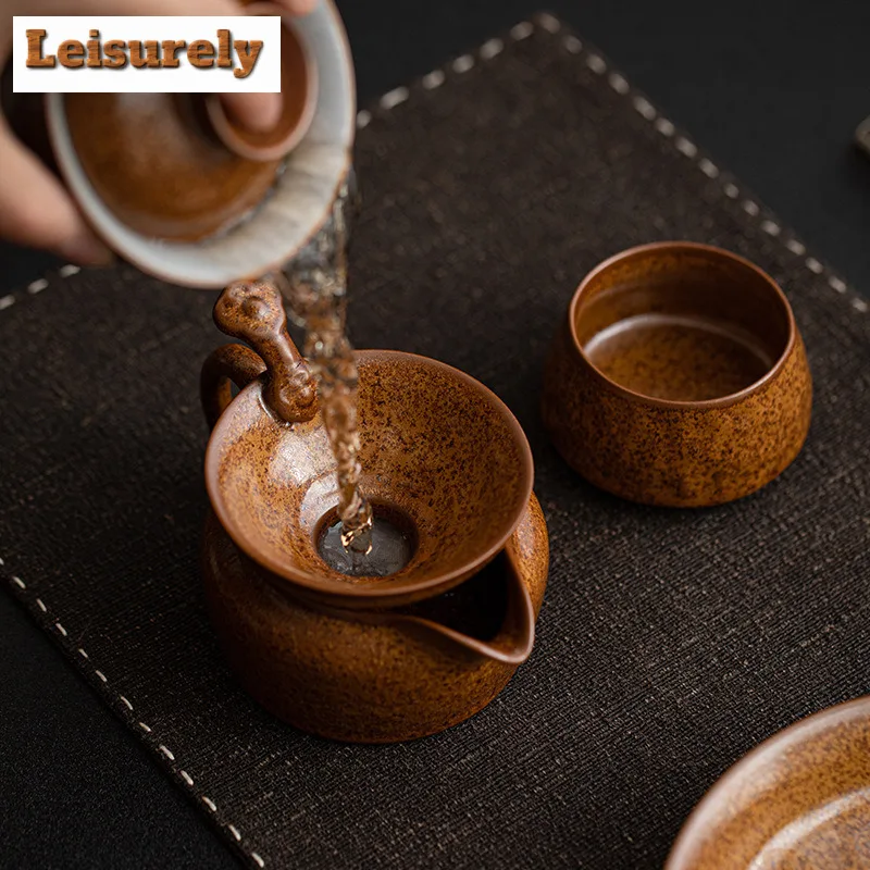 Kiln Fambe Yellow Gold Armor Tea Separator Infusor Zen Tea Strainer Dispenser Tea Making Tea Filter Cafes Accessories Gift Craft