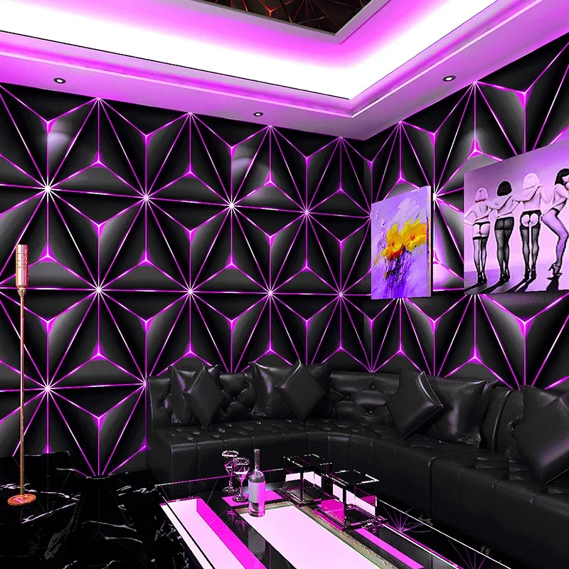

KTV Wallpaper Karaoke Flash Wall Cloth 3D Reflective Special Bar Personalized Creative Corridor Background Wallpaper Parede 3d