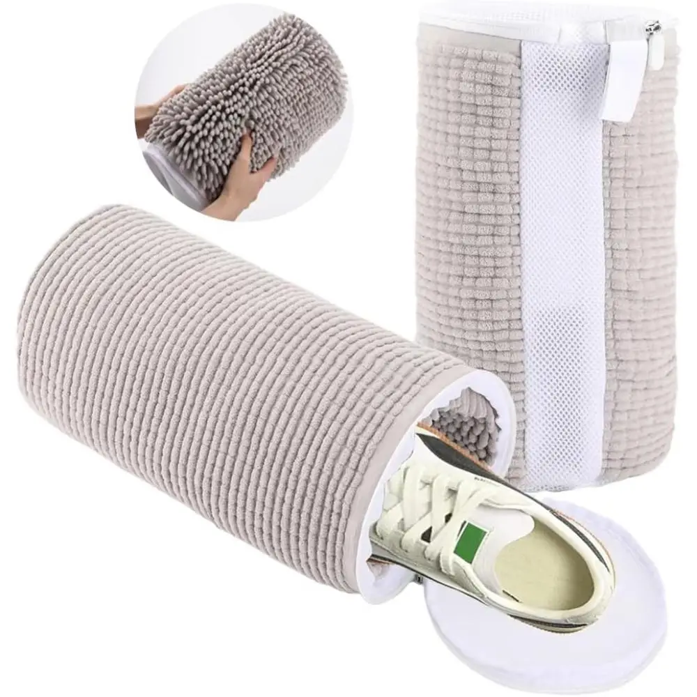 

with Strong Zippers Shoe Laundry Bag Polyester Cotton Shoe Storage Shoes Washing Bag Reusable Remove Dirt Shoe Plush Wash Bag