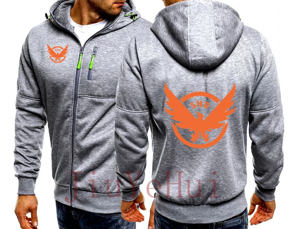 The Division 2 Tom Clancy's SHD PS4 Xbox PC Games Zipper Sweatshirts Male Hip Hop Men Game Jacket Mens Clothing Outerwear