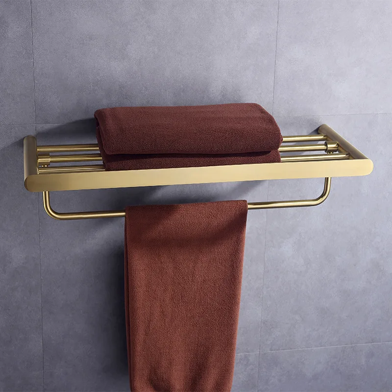 Brushed gold Luxury Bathroom Towel Rack Towel Bar Good quality Bathroom hardware accessories SUS304 Stainless steel