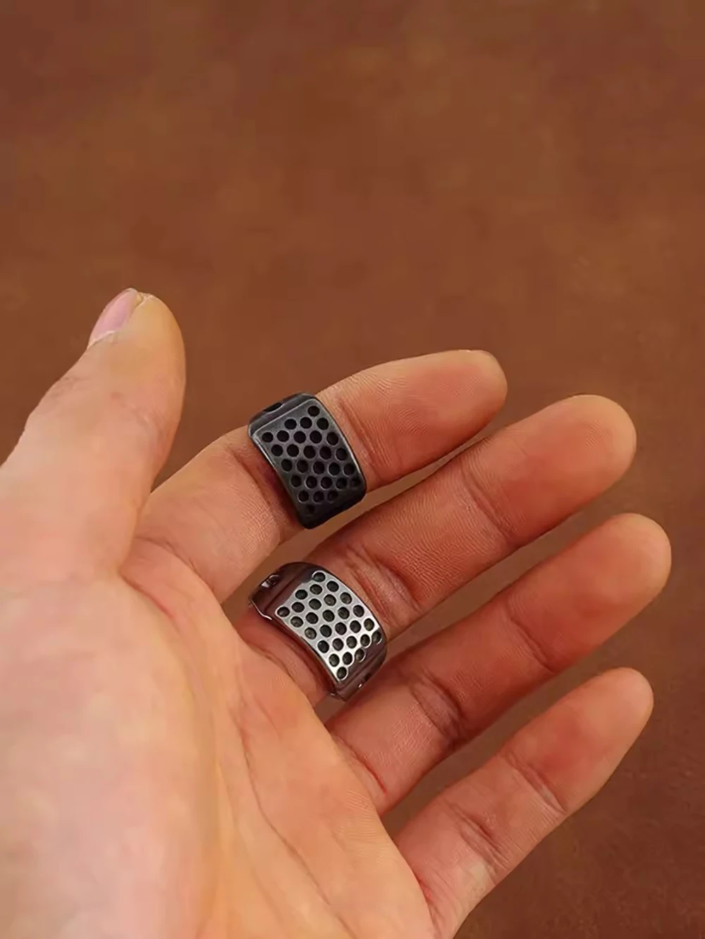 QIANYU Leather Sewing Thimble Thickened High Hard 420 Stainless Steel Thimble Finger Set 19/20/22MM Handmade Leathercraft Tools