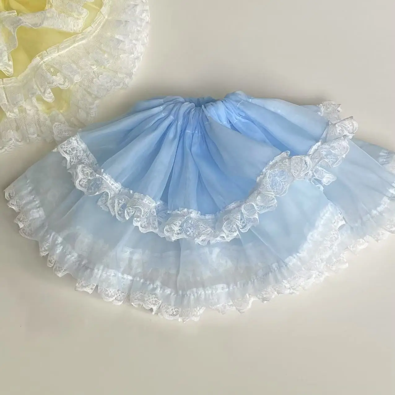 1PC Pastel Color Lace Scrunchies Set, Ruffled Chiffon Hair Ties, Cute Hair Accessories for Girls & Women