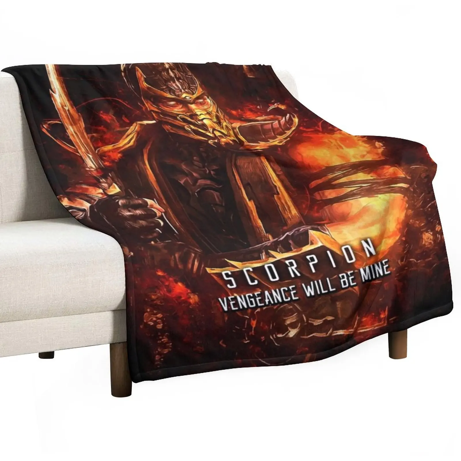 

Mortal Kombat Scorpion Throw Blanket manga Furry Blankets Summer Bedding Blankets