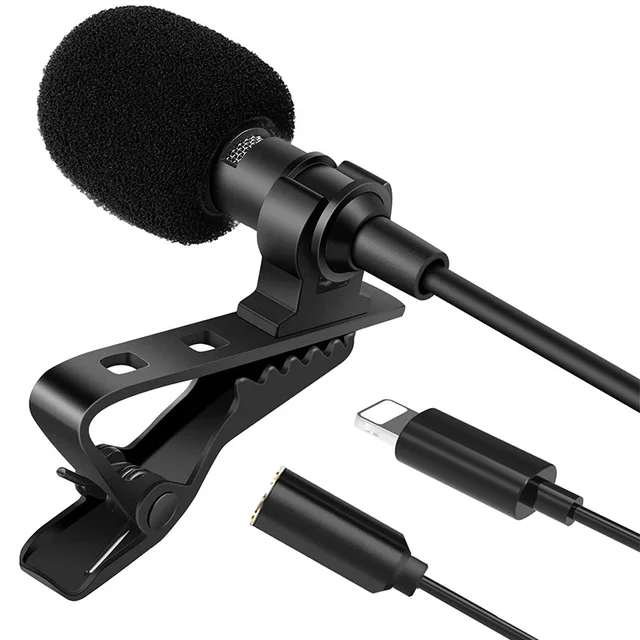 Mini Microphone rau iPhone Portable Clip-on Lapel Microphone Rau iPhone iPad Xiaomi Hauv Smartphone DSLR Lub Koob Yees Duab PC Laptops 1