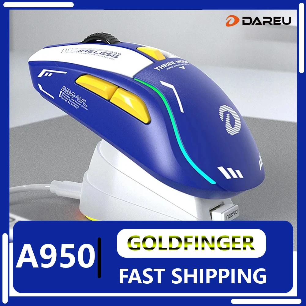 

DAREU A950 Mouse Tri Mode 2.4G Wireless Bluetooth Ergonomics E-sports Gamer Mouse Accessory for Computer Gaming Man Man Gifts