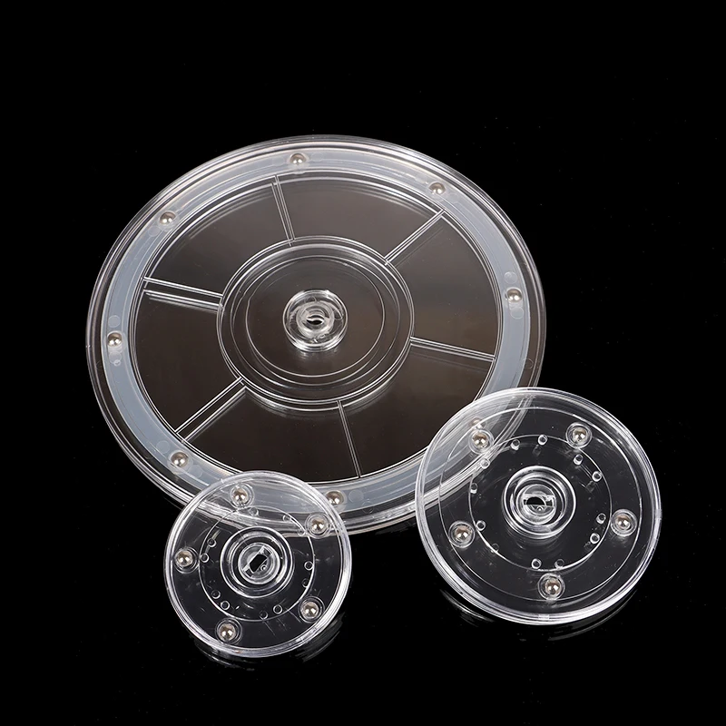 Acrylic 360 Rotating Turntable Plate Jewelry Display Stand Transparent Round Base Lazy Susan Jewelry Decor Swivel Plates Furniture Hardware