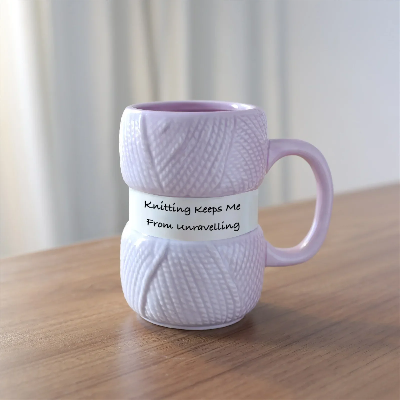 Charming Knit Pattern Ceramic Mug - Cute Gift