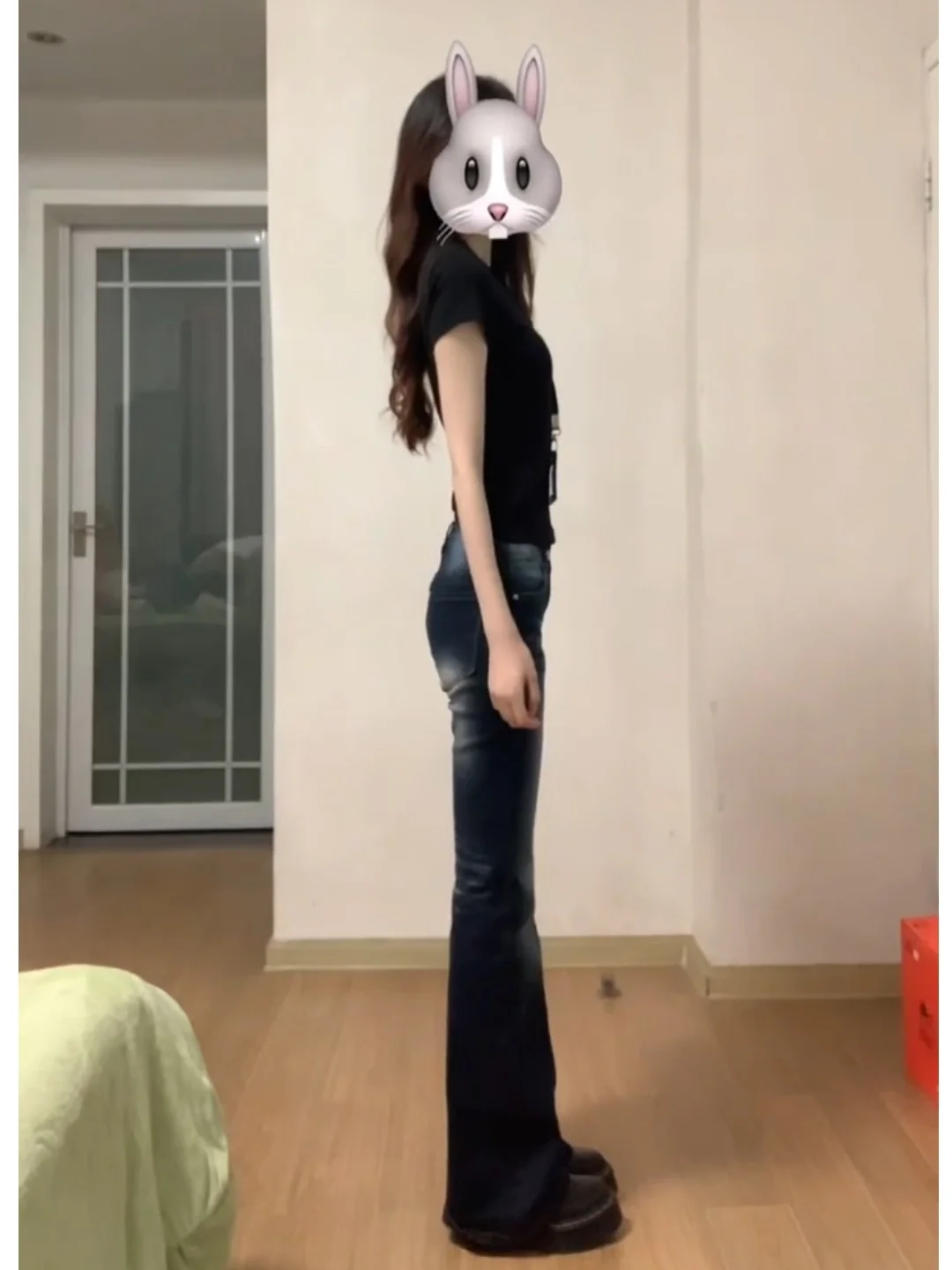 블루 벨보텀 청바지 여성용 하이웨이스트 슬림핏 로우라이즈 빈티지 스타일 부츠컷 팬츠 봄 패션 여성 프리미엄 데님