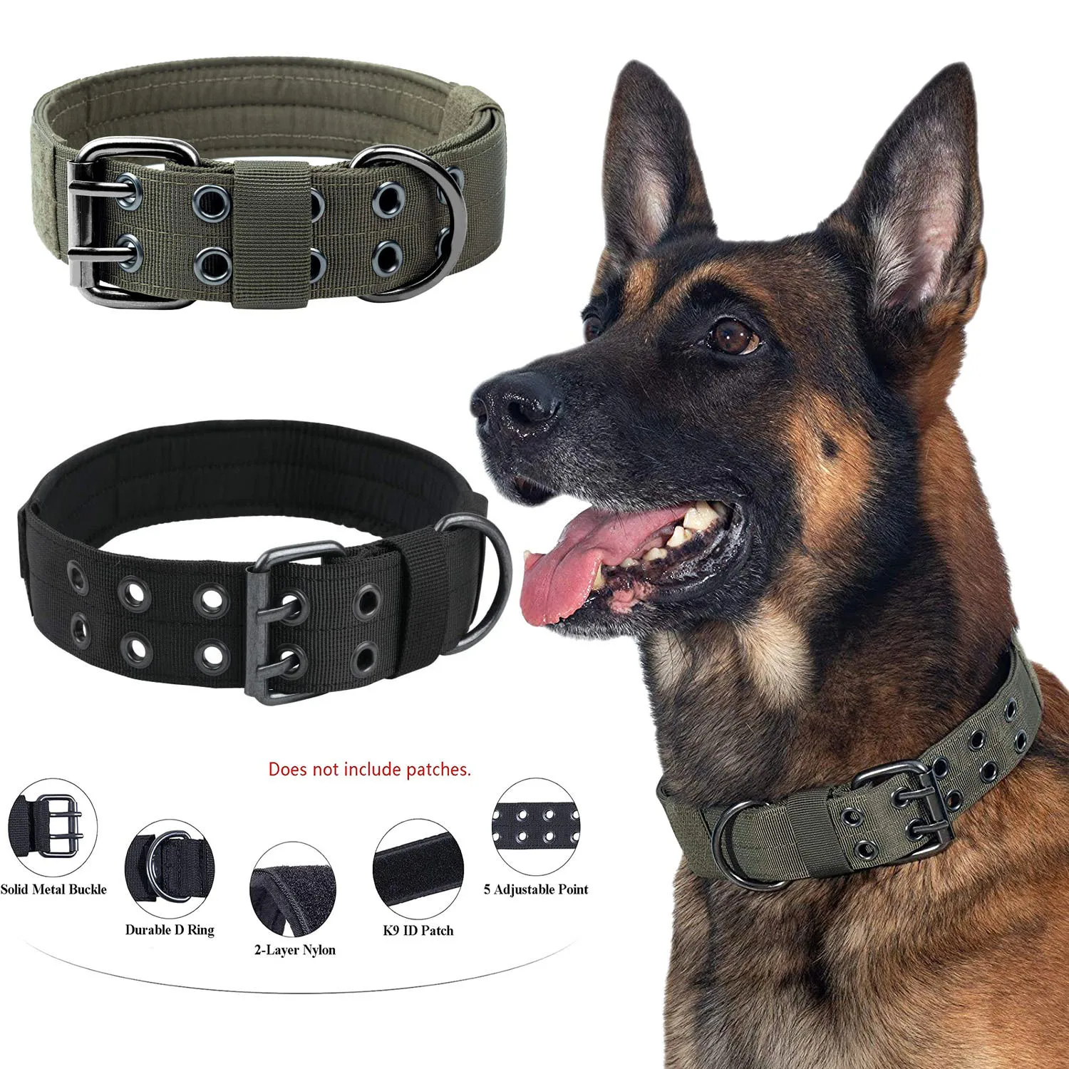 Tactical Police Dog Collar Adjustable Duarable Nylon German