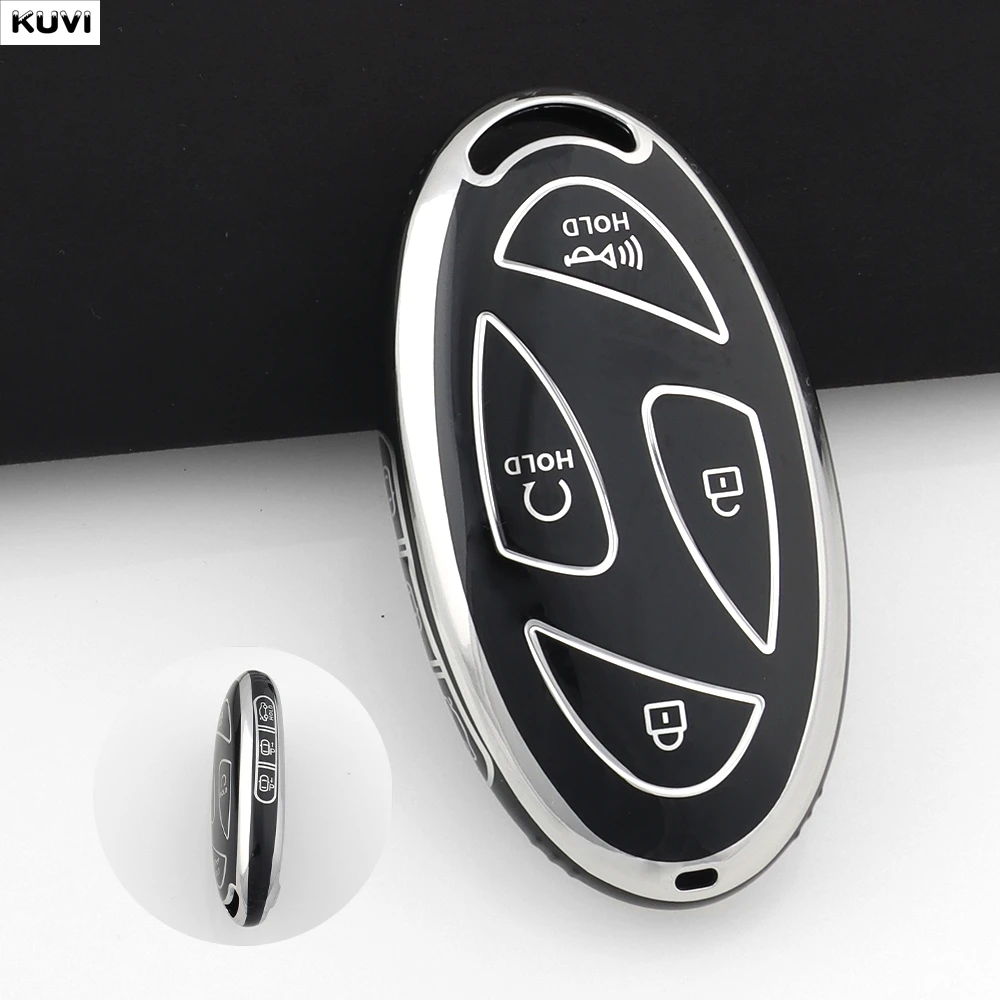 Elegant TPU Car Remote Key Case Cover with Keychain - Protective Accessory