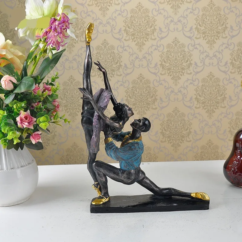 

Classical Couple Ballet Sculpture Handmade Polyresin Ballerina Statue Dancing Decor Souvenir Gift and Craft Ornament Accessories
