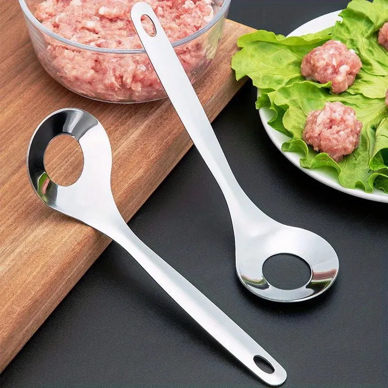 Stainless Steel Meatballs Spoon Non-stick Beef Fish Meatball Maker Manual Food Processorle Fish Balls Kitchen Meat Tools