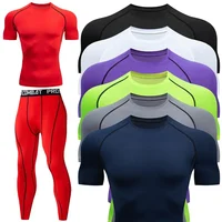 Men's Running Sportswear Gym Jogging Thermo Underwear Skins Compression Fitness MMA Rashgard Male Quick-drying Tights Track Suit