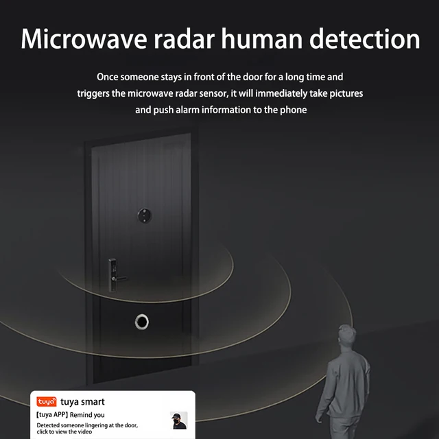 4.3 Inch Tuya Wide Angle Door Peephole Camera One Way Intercom Video Eye Motion Detection Wifi Doorbell Camera 5000mAh Battery 5