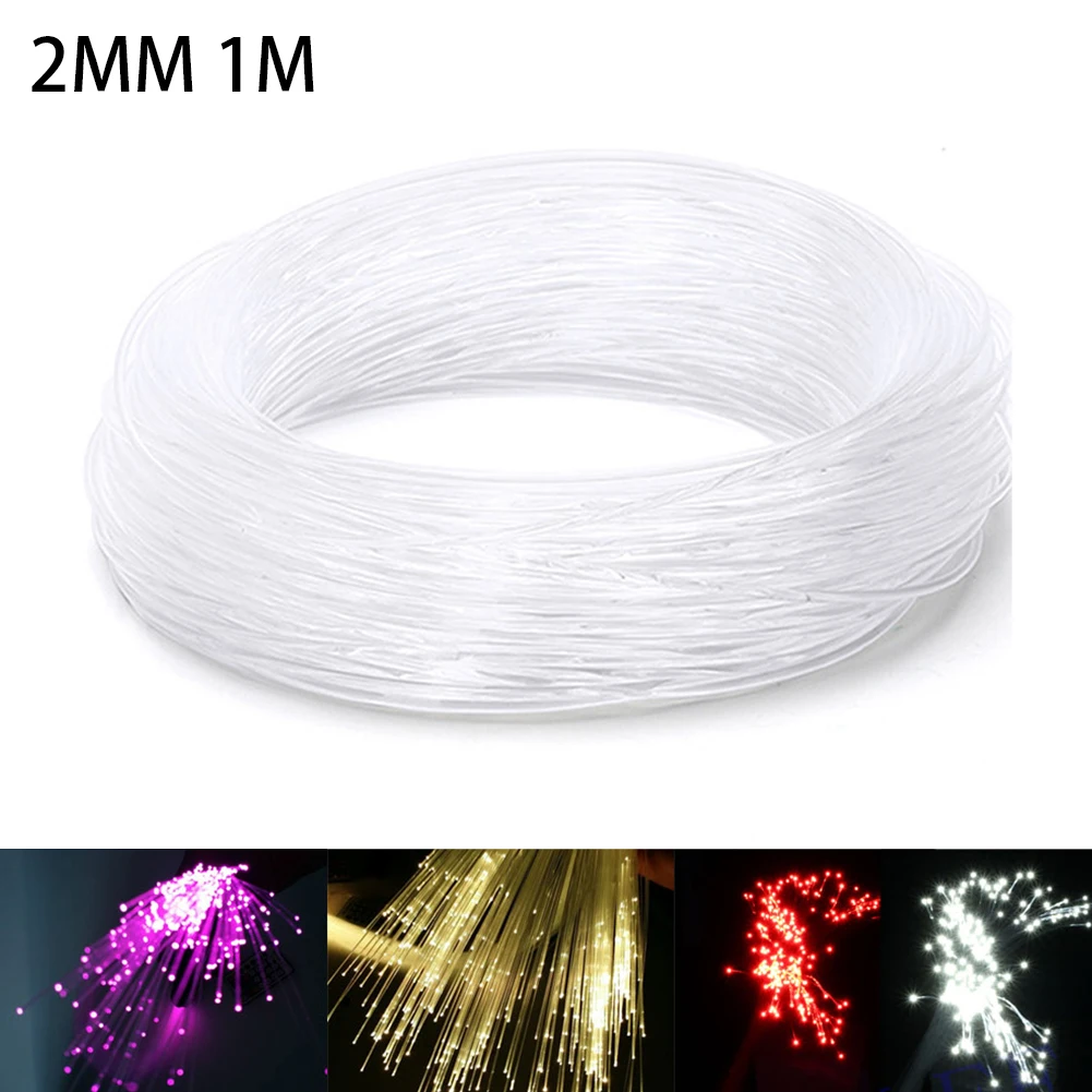 1/2/3 M PMMA Side Glow Optic Fiber Cable 2MM Diameter Car LED Glow Lights Bright Garden Lighting Decoration Illuminator