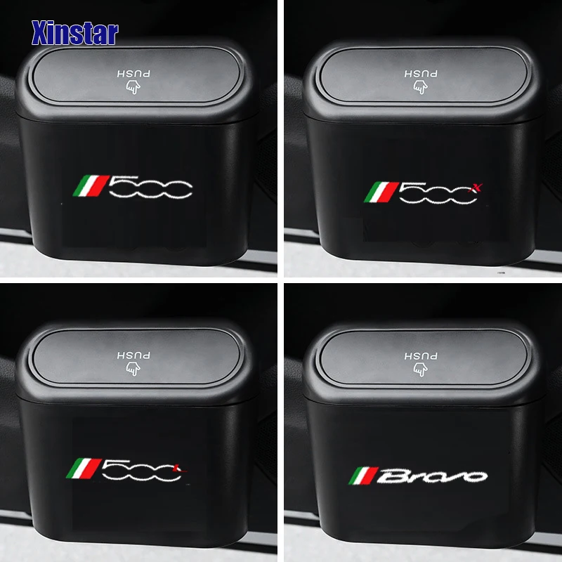 Plastic Car Trash Bin For Fiat Panda 500 500x 500l TIPO PUNTO BRAVO Stilo Decal Accessories