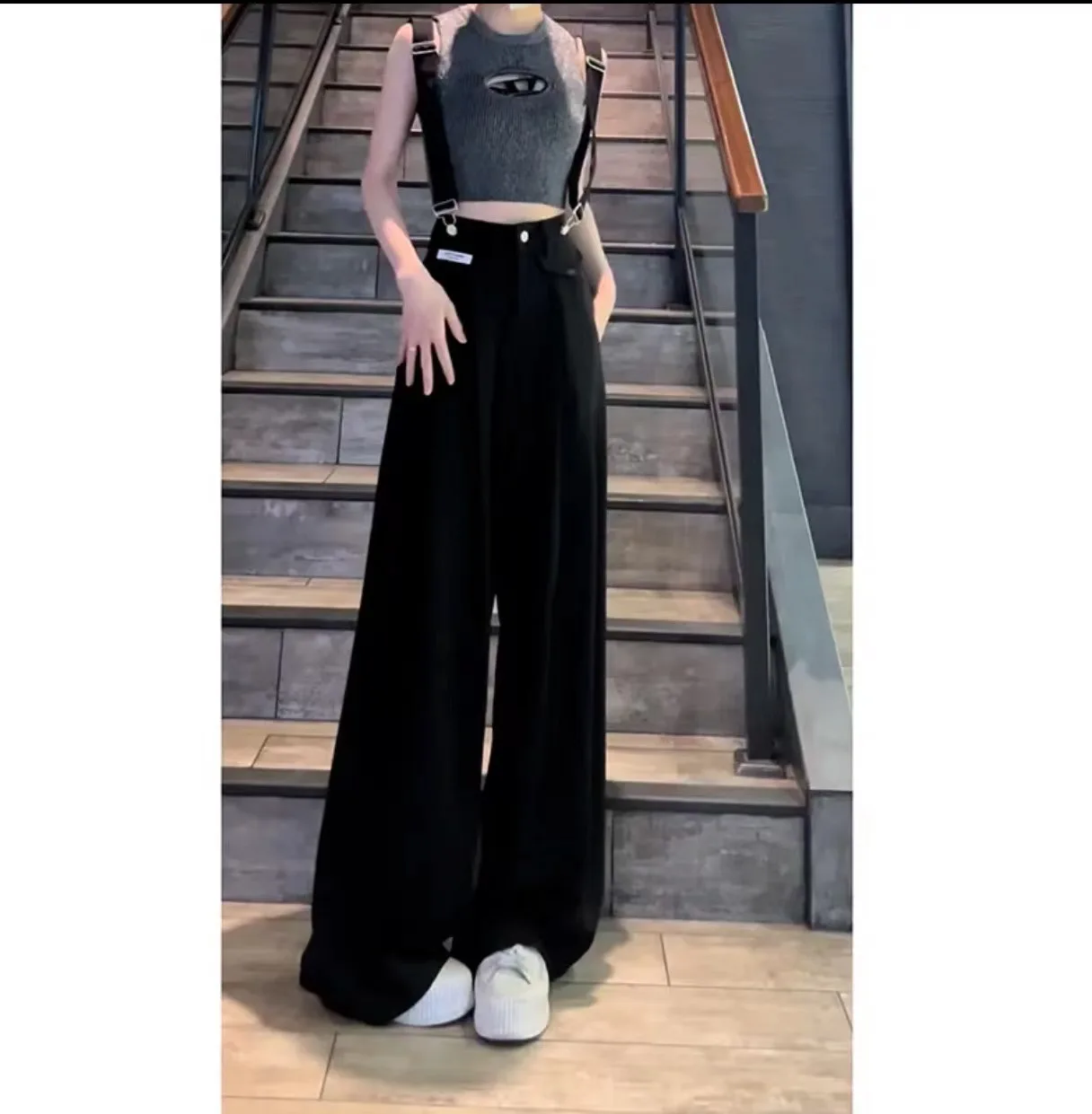 High waistband pants, wide leg pants, 2023 summer new loose fitting straight leg pants, casual pants, thin pants