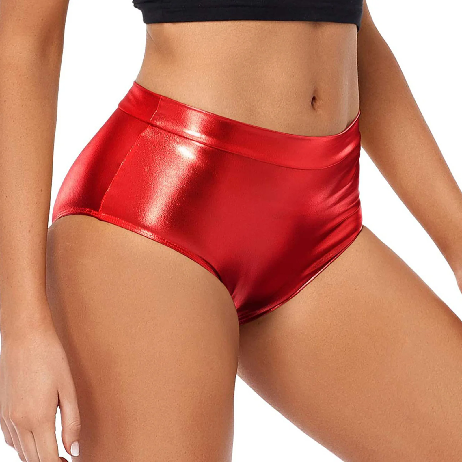 thumbnail image 1 of Braguitas brillantes para mujer, pantalones cortos, ropa de club para baile en barra, pantalones cortos metálicos para gimnasia, pantalones cortos para festivales de música, fiestas rave, 1 of 5