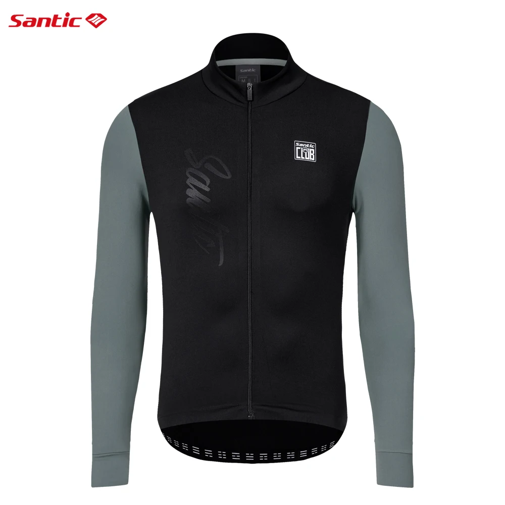 thumbnail image 1 of Santic - Chaquetas de ciclismo de invierno para hombre, camisetas de ciclismo de manga larga, camisetas de ciclismo de carretera con forro polar que mantienen el calor, camisetas de MTB WM3C01157, 1 of 4