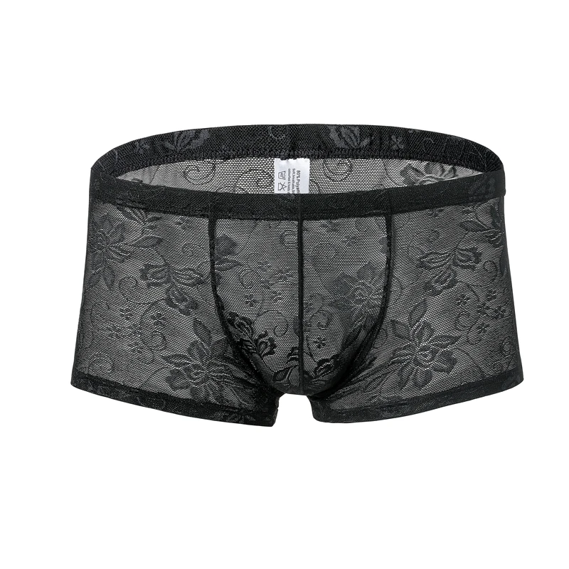 Male Underwear Boxers Lace Sexy Mens Lingerie Boxer Comfortable Lace Underpants Ropa Interior
