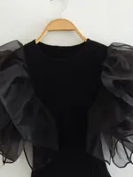 Willshela Women Fashion Black Ruffled Bodysuits Vintage O-Neck Sleeveless Female Chic Lady Tight Tops - Image 3