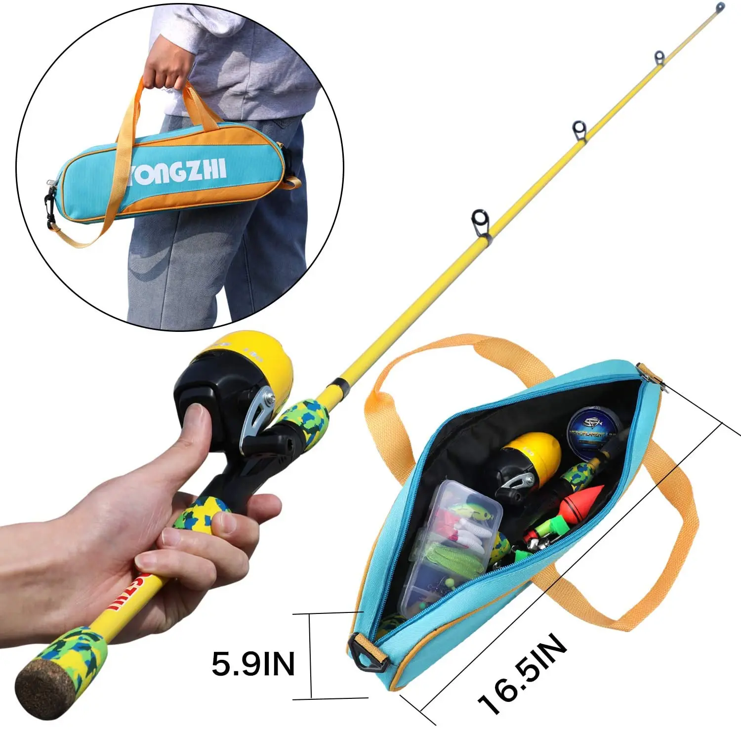 Sougayilang Kids Fishing Rod Telescopic Fishing Rod and Reel Combo Spincast  Fishing Reel with Fishing Line Fishing Bag Full Set - AliExpress