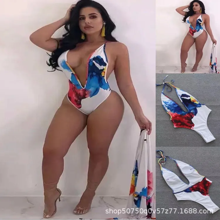 

Bikini Fashion Sexy One Piece Swimwear V-neck Hollow Sexy Women's Open Back Swimwear New Bikini Swimwear