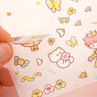 Cute Kawaii Washi Masking Tape Set, Memo Note for DIY Crafts Aesthetic Scrapbooking Sticker, Cute Animal Decorative Masking Tape 4