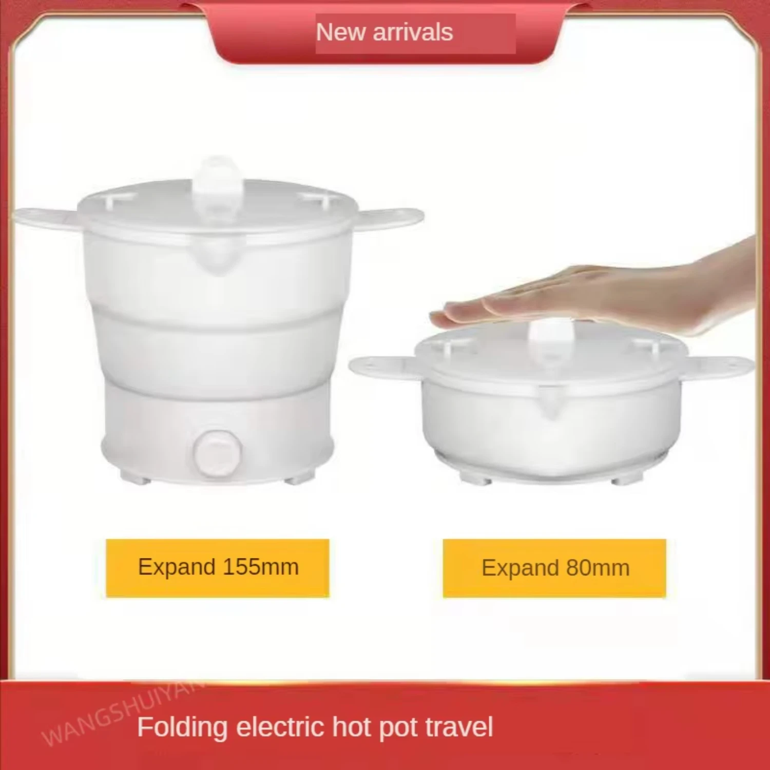 Folding Silicone  Kettle Travel Water Heating Boiler Noodles Soup Pot Food Cooker Hotpot Cooking Skillet 4