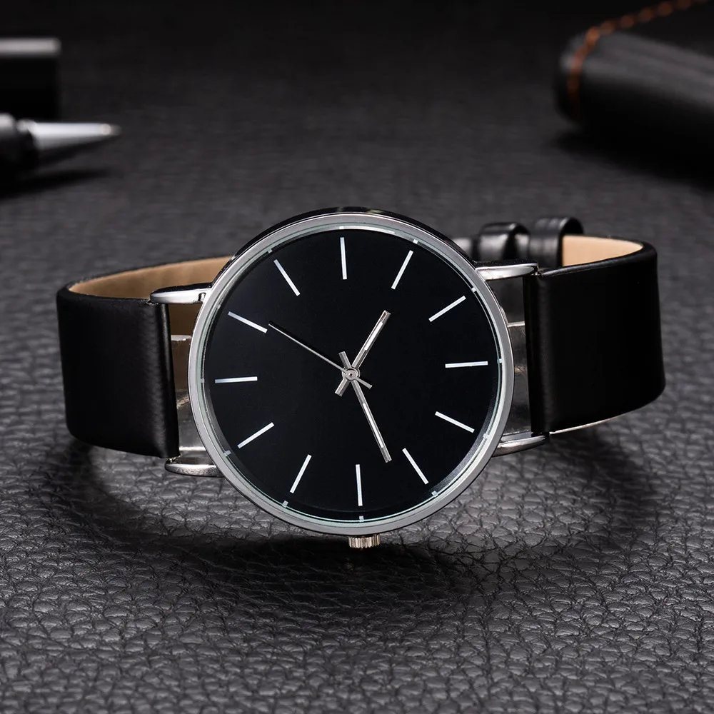 Minimalist Women's Ultra Thin Fashion Watch with Leather Strap