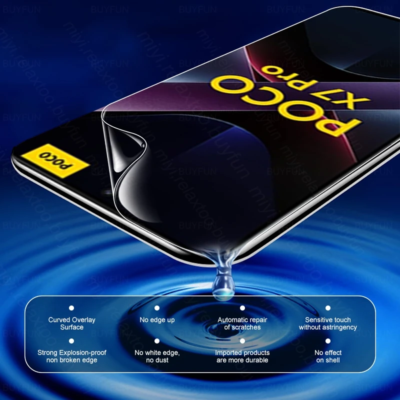 SRSRROP Opaca Pellicola Protettiva Idrogel per Xiaomi Poco F7 6.83, 3pz Anti-impronta/Anti-Glare Proteggi schermo ad alta sensibilità in TPU [Non Vetro Temperato