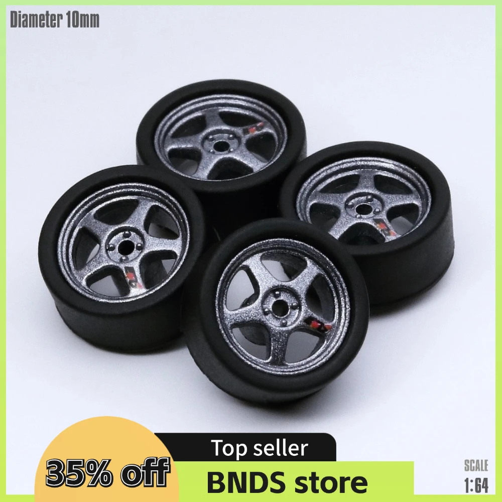 SpeedCG 1/64 ABS Wheels with Rubber Tire Type F Modified Parts Diameter 10mm For Model Car Racing Vehicle Toy Hotwheels Tomica 3