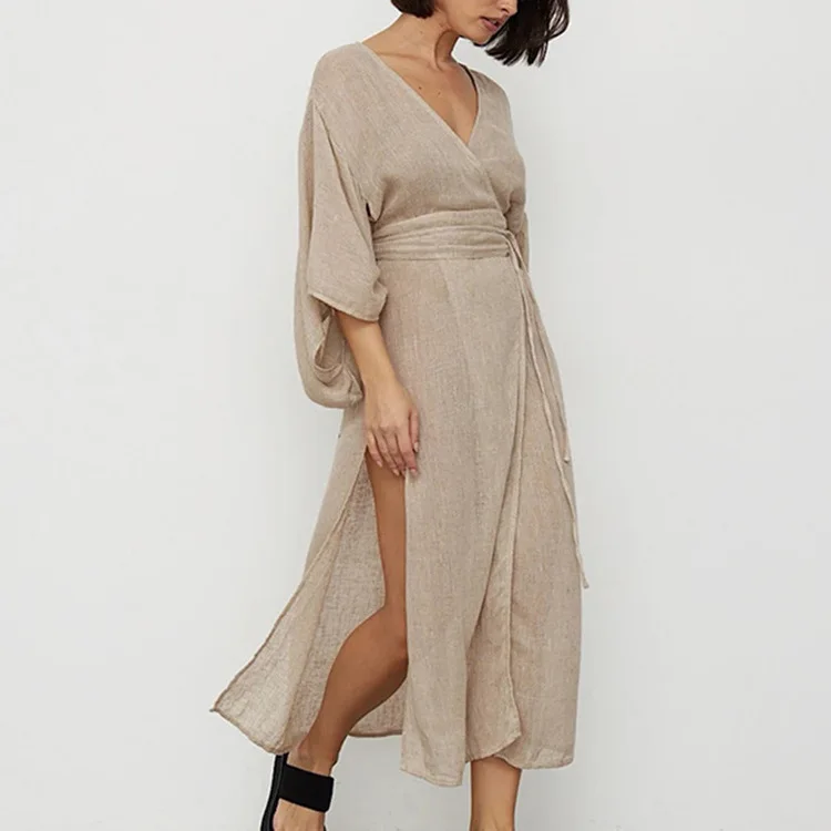 

2024 New French Design Feeling Flare Sleeves Sleeping Dress Made Of All Cotton, Slightly Transparent, Casual, Comfortable, And