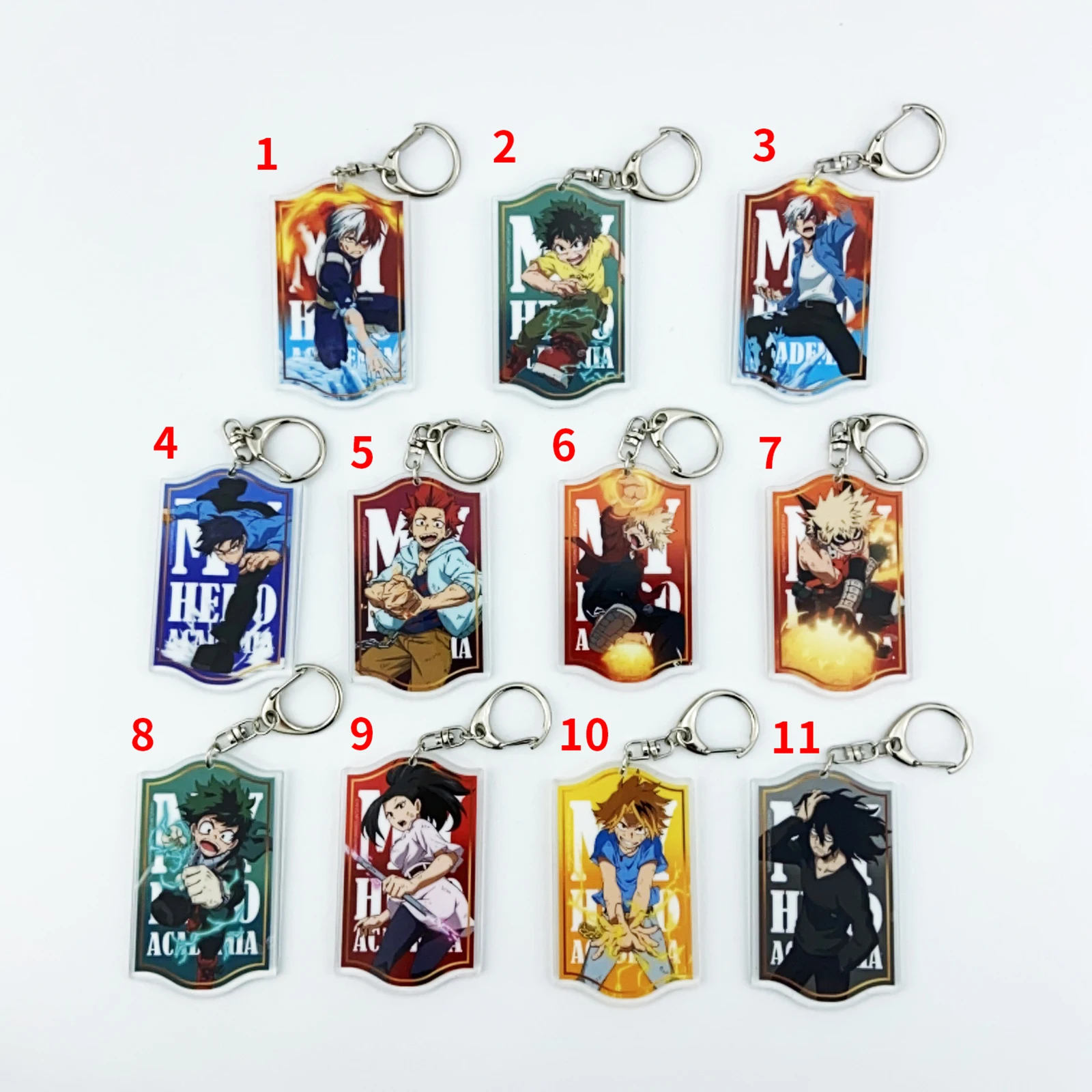 Randomly Send Anime Boku no Hero Academia rubber acrylic Keychain Straps Cosplay