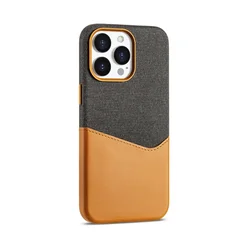 MagSafe Leather Phone Case with Card Holder & Wireless Charging Lens Cover - iPhone 18 Pro Max (Black - Brown)