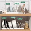 Expandable Dish Rack Pans Organizer Rack Adjustable Compartments Dish Storage Rack Pot Lid Organizer Kitchen Utensils Rack 4