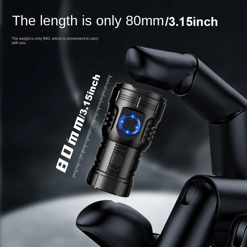 High power LED Mini flashlight USB rechargeable 4