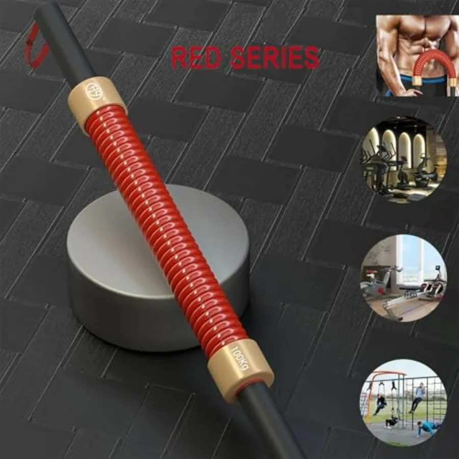 Red Power Twister Bar Arm Shoulder Upper Body Chest Builder Strengthener Spring Exercise Bicep Blaster 60kg-132lbs