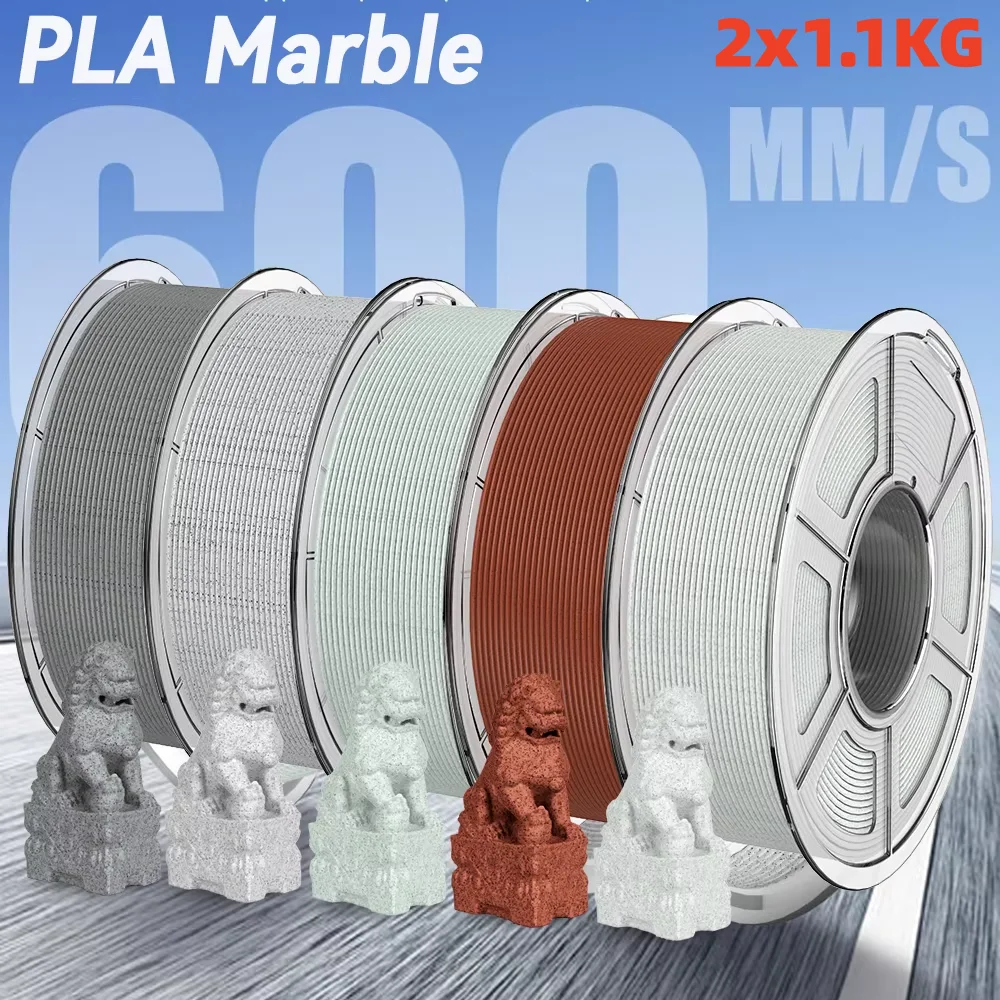JAYO 2Rolls High Speed PLA Marble 3D Printer Filament 1.75MM For FDM 3D Printer High Speed Marble Texture 3D Printing Material