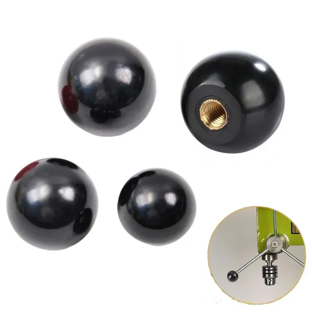 Mechanical Equipment Handles Machine Tool Knobs 5Pcs Round Ball Bakelite Lever Knob M5/6/8/10/12 Female Thread Black Ball Handle Printing Electronic Equipment Machine Tool