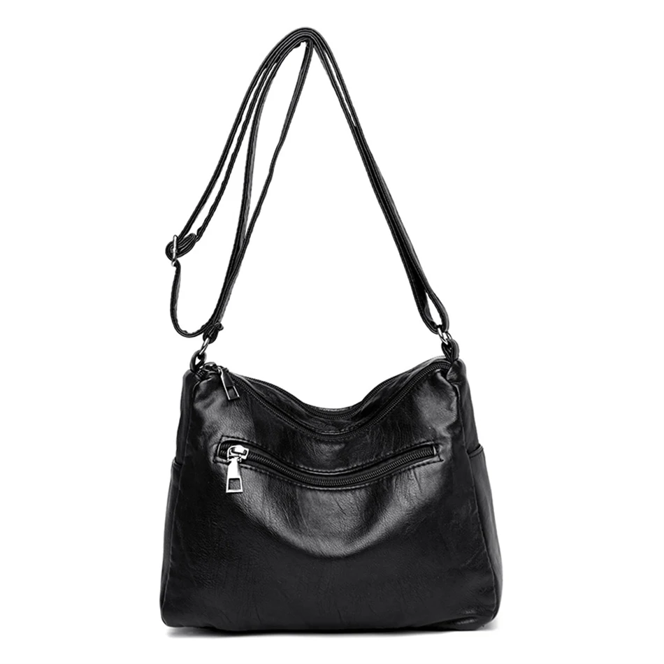 PU Leather Bolsa Luxury Ladies Shoulder Crossbody Bag Female Fold Over Small Bag Female Vintage Multi-Pocket Women Messenger Bag